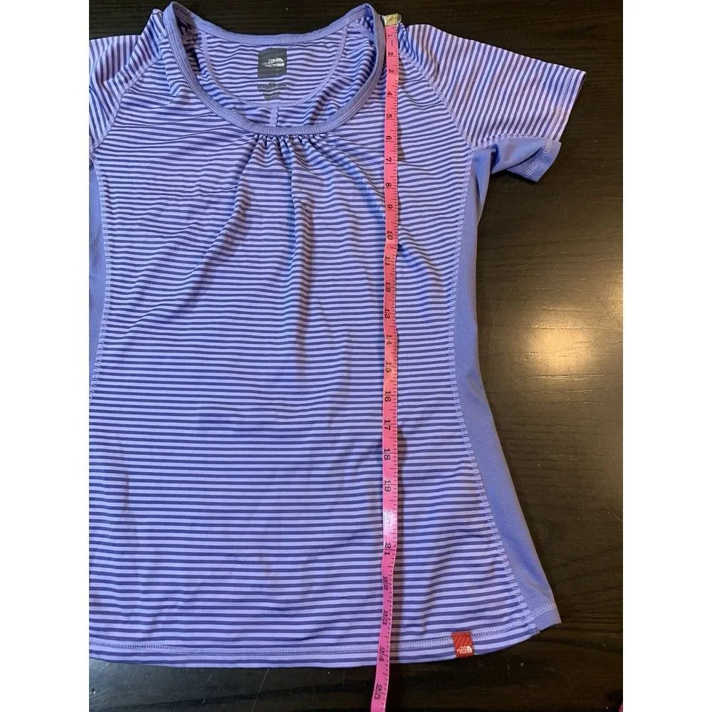 The‎ North Face T Shirt Womens Medium Purple Stripes Outdoorsy Hiking READ - Picture 12 of 14
